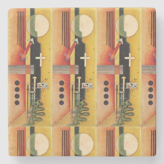 Kandinsky Modernes Abstraktes Malwerk Steinuntersetzer (Vorderseite)