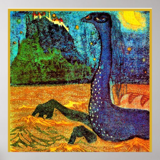 Kandinsky - Mondlicht-Nacht, berühmtes Kunstwerk Poster (Vorne)