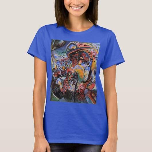 Kandinsky Moscow Cityscape Abstrakte Malerei Blau T-Shirt (Vorderseite)