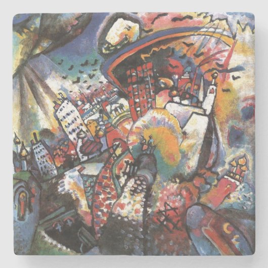 Kandinsky Moscow I Cityscape Abstrakt Art Steinuntersetzer (Vorderseite)