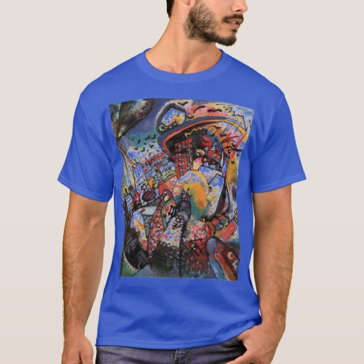 Kandinsky Moscow I Cityscape Abstrakt Deep Royal T-Shirt (Vorderseite)
