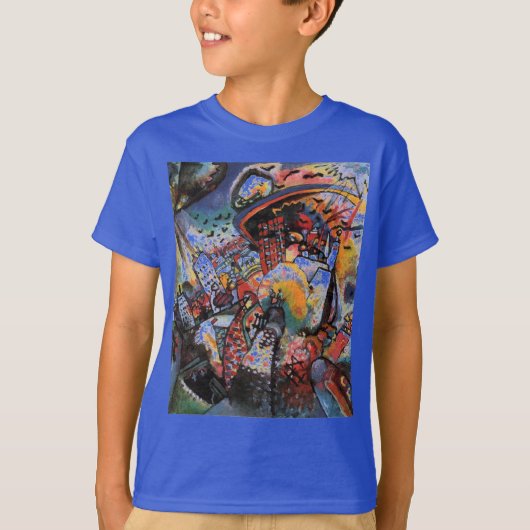 Kandinsky Moscow I Cityscape Abstrakt Deep Royal T-Shirt (Vorderseite)