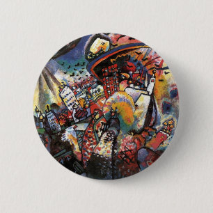 Kandinsky Moscow I Cityscape Abstrakte Malerei Button
