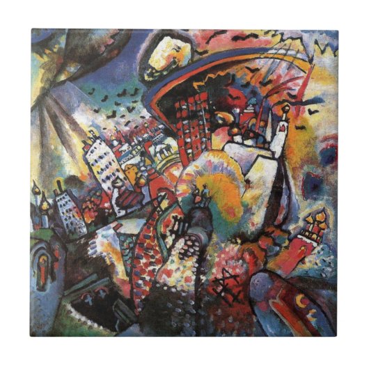 Kandinsky Moscow I Cityscape Abstrakte Malerei Fliese (Vorderseite)