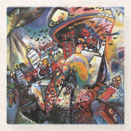 Kandinsky Moscow I Cityscape Abstrakte Malerei Glasuntersetzer (Vorderseite)
