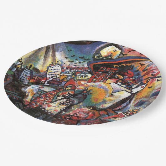Kandinsky Moscow I Cityscape Abstrakte Malerei Pappteller (Schrägansicht)