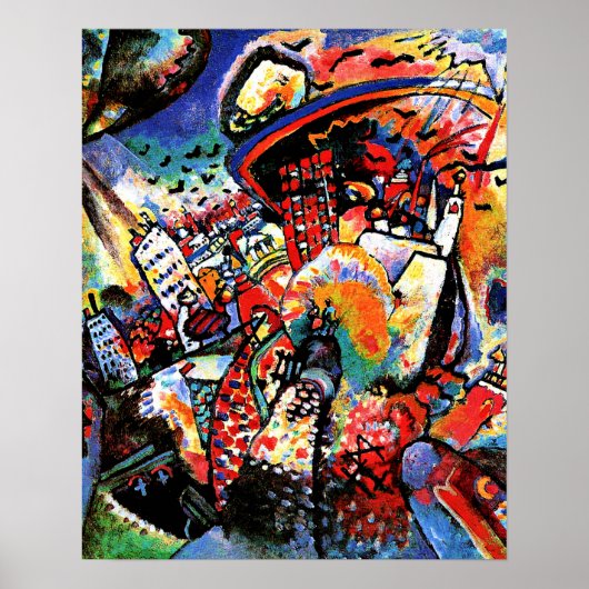 Kandinsky - Moskau I, farbenfrohe Stadtansicht Poster (Vorne)