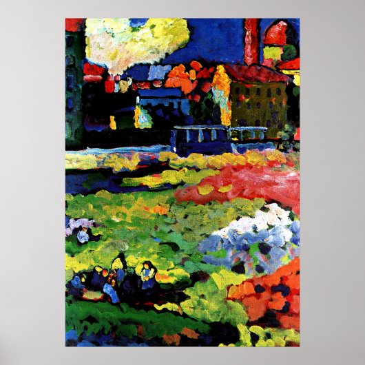 Kandinsky - München-Schwabing mit Kirche Poster (Vorne)