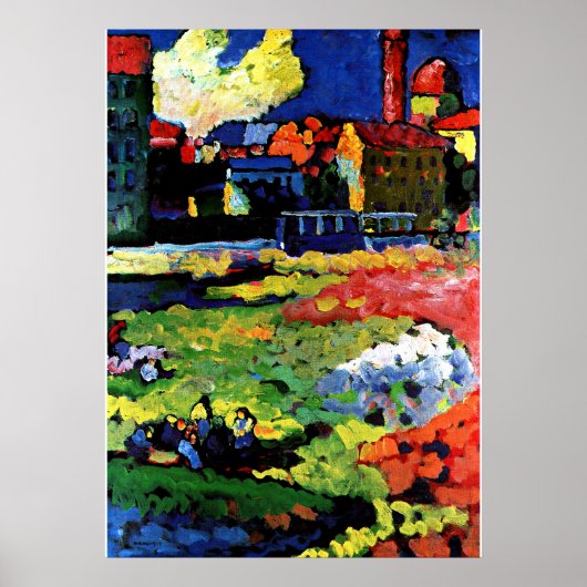 Kandinsky - München-Schwabing mit St. Kirche Poster (Vorne)