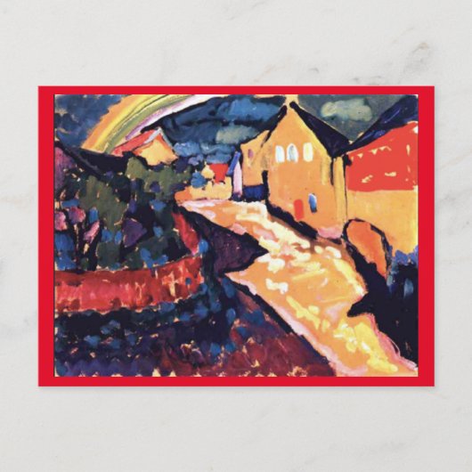 Kandinsky, Murnau mit Regenbogen, Kunstkunst Postkarte (Vorderseite)
