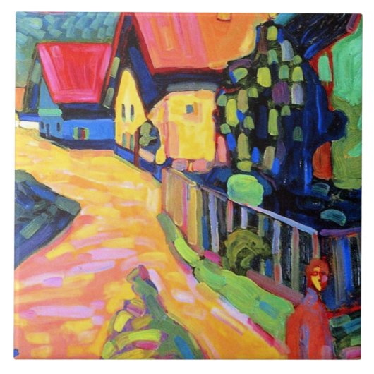 Kandinsky - Murnau Street with Women, 1908, Fliese (Vorderseite)