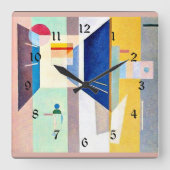 Kandinsky - nach rechts - zu den Links Quadratische Wanduhr (Vorderseite)