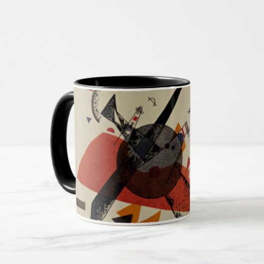 Kandinsky - Orange, abstrakte Kunst Tasse (Vorderseite Links)