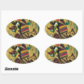 Kandinsky Points Abstrakte Leinwand Malerei Ovaler Aufkleber (Blatt)