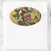 Kandinsky Points Abstrakte Leinwand Malerei Ovaler Aufkleber (Tasche)