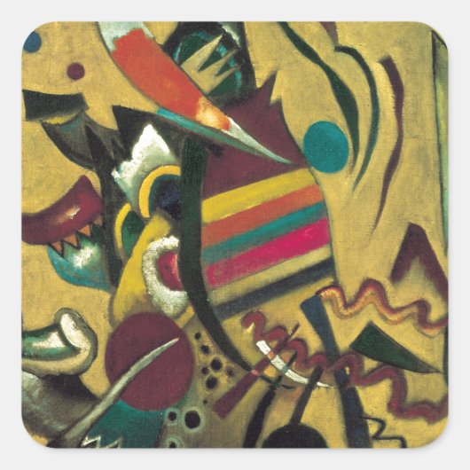Kandinsky Points Abstrakte Leinwand Malerei Quadratischer Aufkleber (Vorderseite)