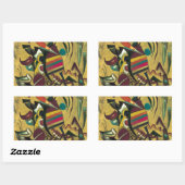 Kandinsky Points Abstrakte Leinwand Malerei Rechteckiger Aufkleber (Blatt)