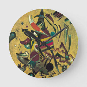 Kandinsky Points Abstrakte Leinwand Malerei Runde Wanduhr