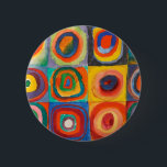 Kandinsky-Quadrate Button<br><div class="desc">Quadrate mit konzentrischen Kreise Leinwand Gemälde von Wassily Kandinsky</div>
