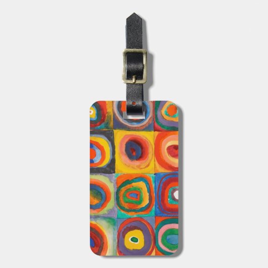 Kandinsky-Quadrate Gepäckanhänger (Vorderseite vertikal)