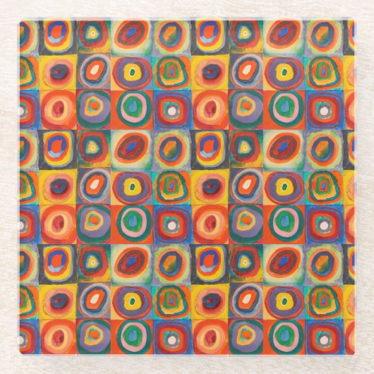 Kandinsky-Quadrate Glasuntersetzer (Vorderseite)
