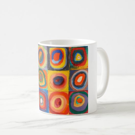 Kandinsky-Quadrate Kaffeetasse (VorderseiteRechts)