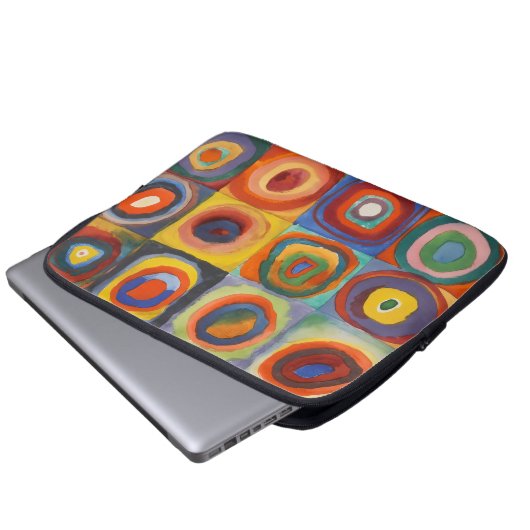Kandinsky-Quadrate Laptopschutzhülle (Vorne Knopf)