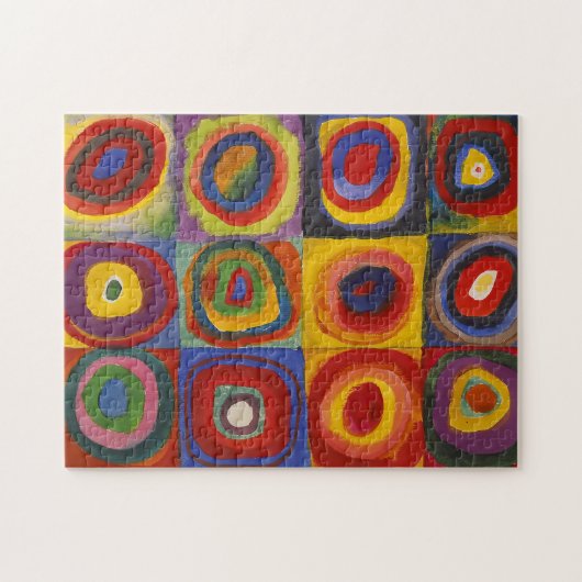 Kandinsky-Quadrate mit konzentrierten Zirkeln farb Puzzle (Horizontal)