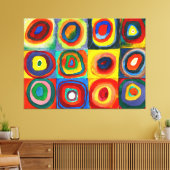 KANDINSKY - Quadrate mit konzentrischen Kreisen (1 Leinwanddruck (Insitu (Wohnzimmer))