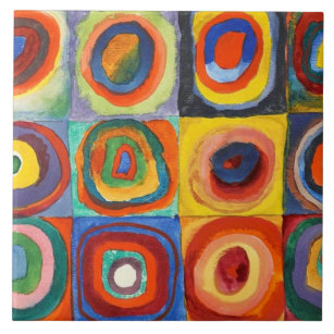 Kandinsky - Quadrate mit konzentrischen Kreisen Fliese