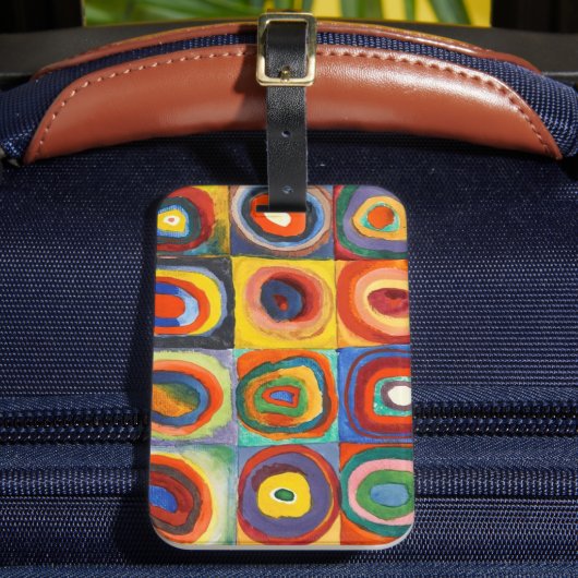 Kandinsky - Quadrate mit konzentrischen Kreisen Gepäckanhänger (Vorderseite Insitu 2)