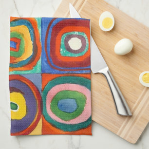 Kandinsky - Quadrate mit konzentrischen Kreisen Geschirrtuch