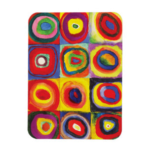 Kandinsky Quadrate mit konzentrischen Kreisen, Magnet