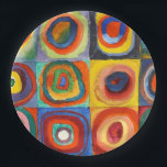 Kandinsky - Quadrate mit konzentrischen Kreisen Pappteller<br><div class="desc">Plätze mit konzentrischen Kreisen,  berühmtes Bild von Wassily Kandinsky</div>