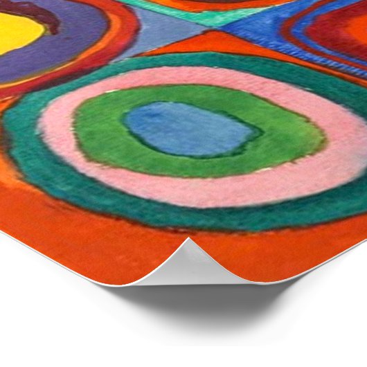 Kandinsky - Quadrate mit konzentrischen Kreisen Poster (Ecke)