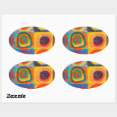 Kandinsky-Quadrate Ovaler Aufkleber (Blatt)