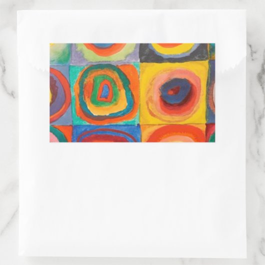 Kandinsky-Quadrate Rechteckiger Aufkleber (Tasche)