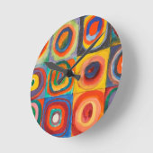 Kandinsky-Quadrate Runde Wanduhr (Winkel)