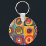 Kandinsky-Quadrate Schlüsselanhänger<br><div class="desc">Quadrate mit konzentrischen Kreise Leinwand Gemälde von Wassily Kandinsky</div>