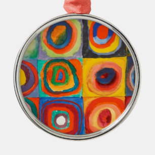Kandinsky-Quadrate Silbernes Ornament
