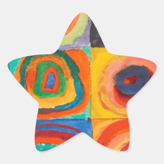 Kandinsky-Quadrate Stern-Aufkleber (Vorderseite)