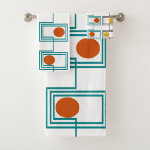 Kandinsky-Rechtecke mit Ovalen Badhandtuch Set