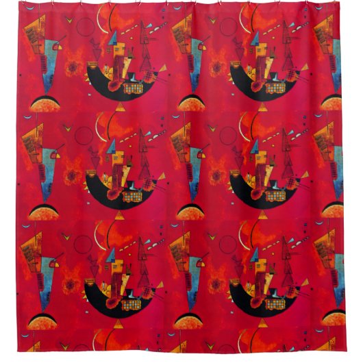 Kandinsky Red Black Abstract Art Duschvorhang (Vorderseite)