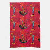 Kandinsky Red Black  Abstract Art Geschirrtuch (Vertikal)