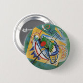 Kandinsky Red Oval Abstract Artwork Green Yellow Button (Vorne & Hinten)
