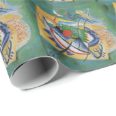 Kandinsky Red Oval Abstract Artwork Green Yellow Geschenkpapier (Rolleneckpunkt)
