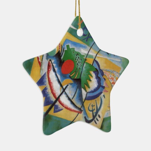 Kandinsky Red Oval Abstract Artwork Green Yellow Keramik Ornament (Rechts)