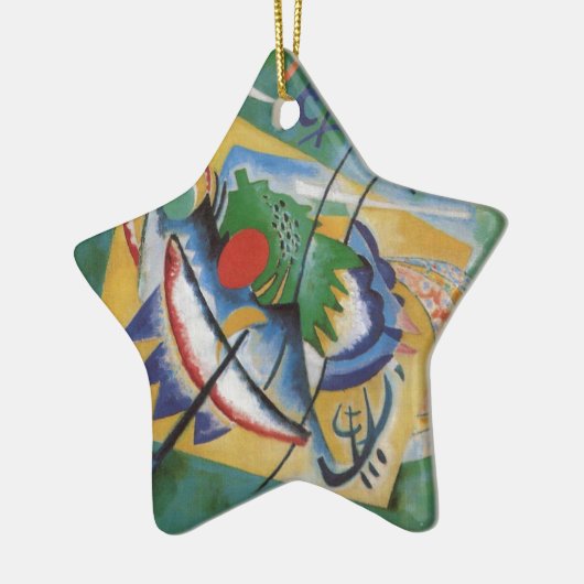 Kandinsky Red Oval Abstract Artwork Green Yellow Keramik Ornament (Links)