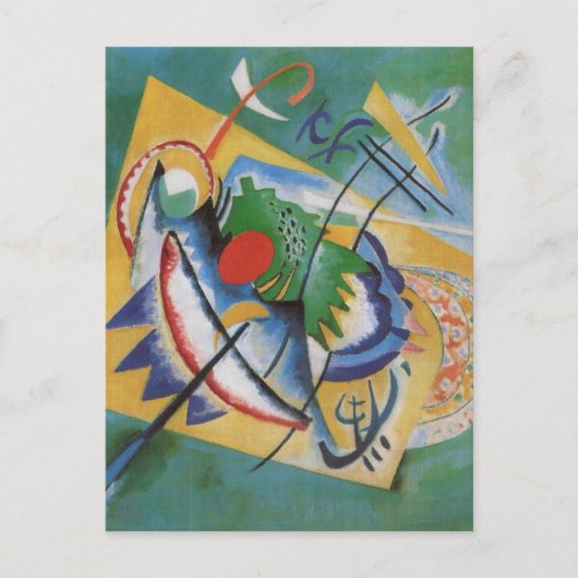 Kandinsky Red Oval Abstract Artwork Green Yellow Postkarte (Vorderseite)