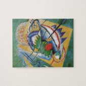 Kandinsky Red Oval Abstract Artwork Green Yellow Puzzle (Horizontal)